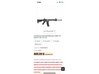 Carabina 22 . 3 cargadores de 25 y 10