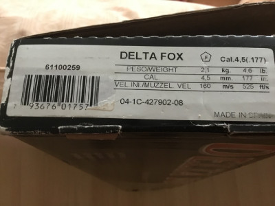 Carabina de aire comprimido Delta Fox