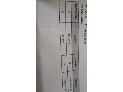 Escopeta Breda Calibre 12