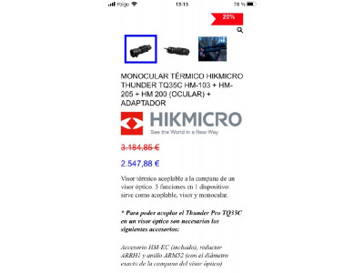 Monocular térmico HIKMICRO THUNDER TQ35C