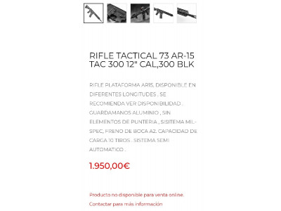 Rifle Tactical 73 AR-15 TAC 300 12″ Cal .300 BLK
