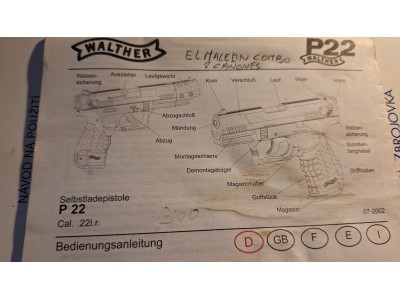 Walther P22 maletin combo dos cañones. 22mm