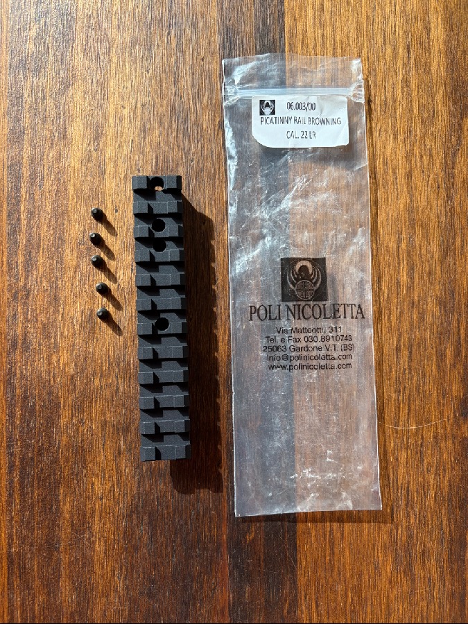 Base Picatinny Poli Nicoletta para Browning SA22 y Norinco JW20