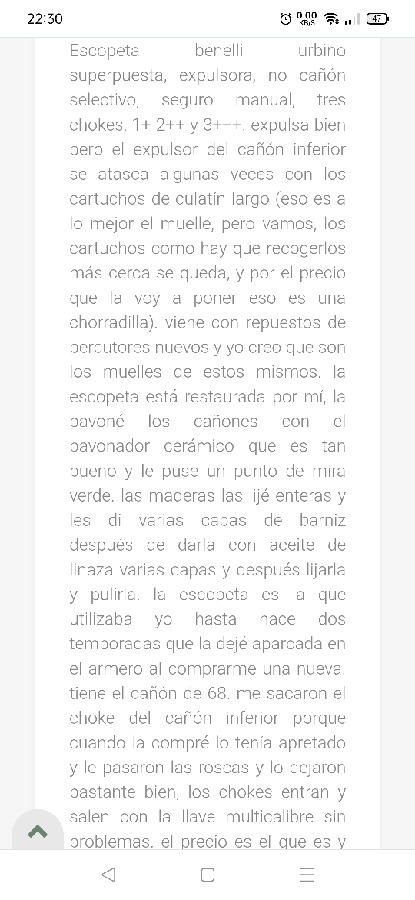 Benelli Urbino Superpuesta Expulsora