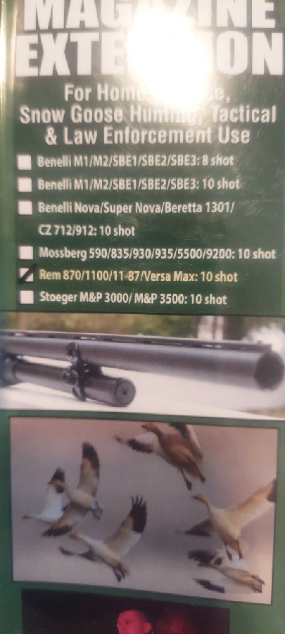 Extensor Depósito Escopeta Remington 870/1100/11-87/Versa MAX