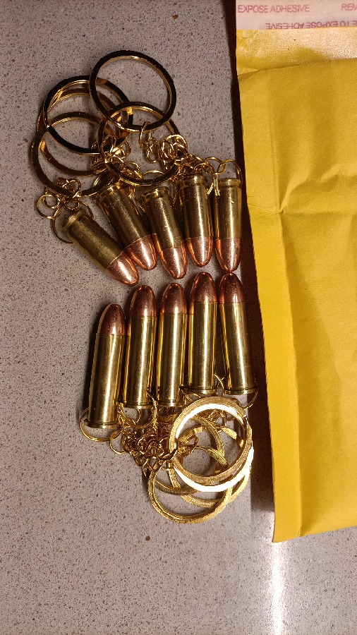 llaveros bala 9 pb y 38 sp