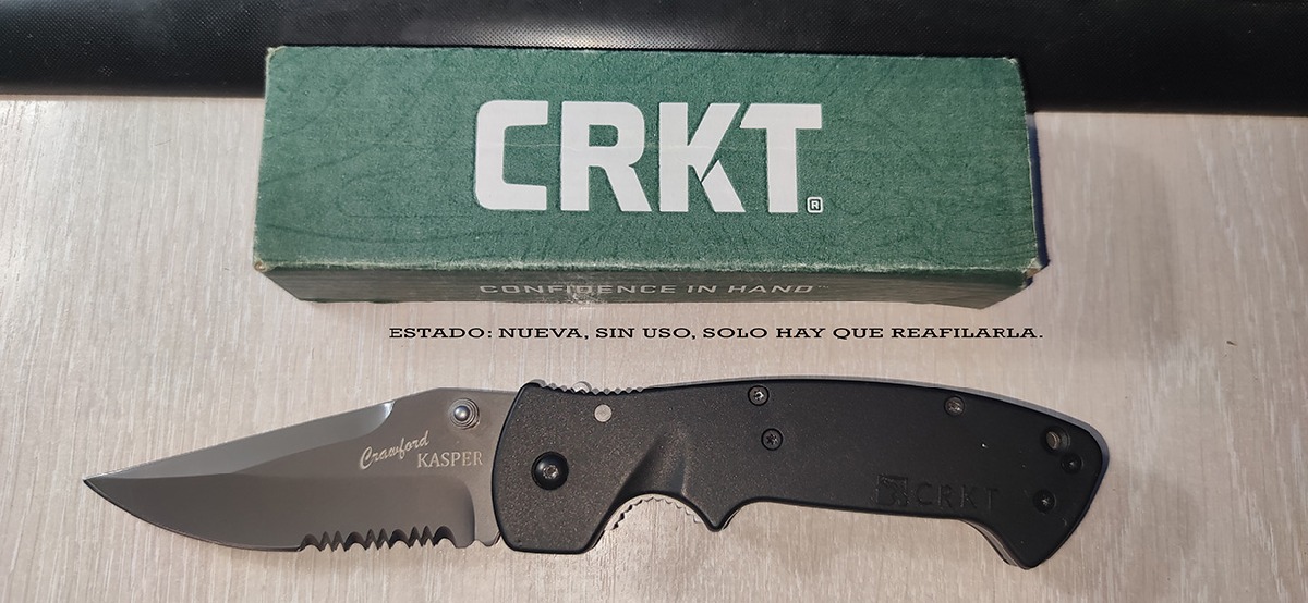 Navaja Táctica CRKT Crawford Kasper Negra Filo Mixto