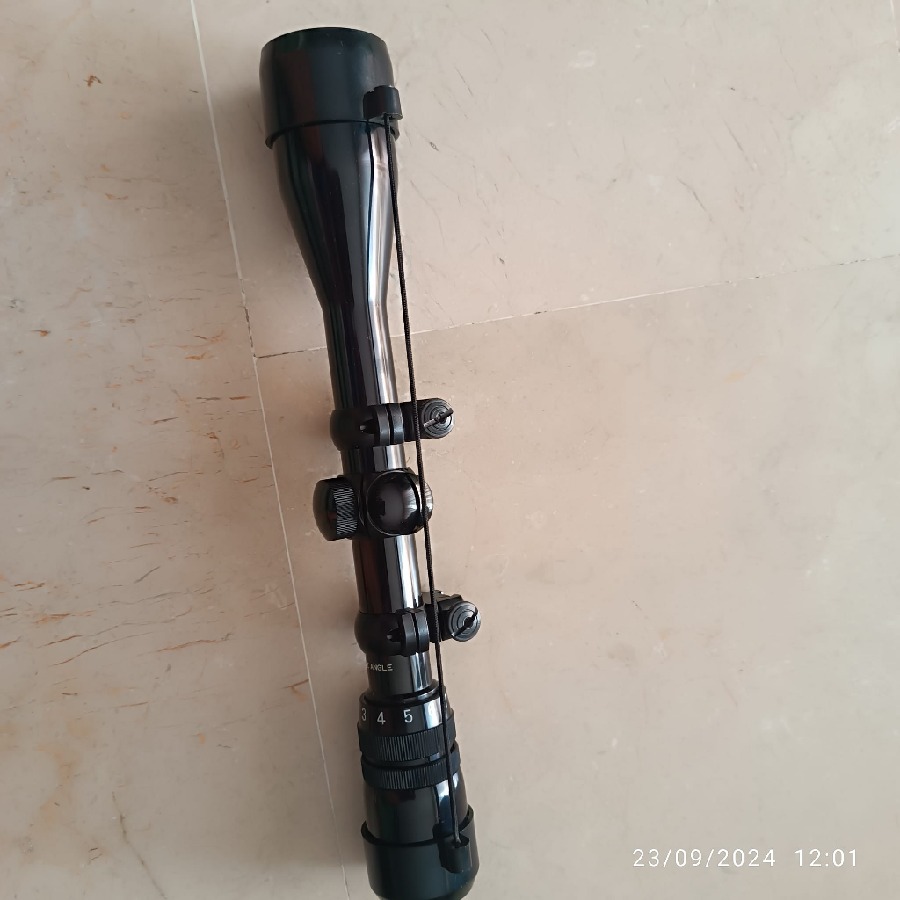 Visor SHIN-HAN 3X-9X, 40 Waterproof con Funda Rígida de Cuero